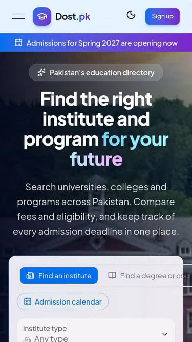 Screenshot of dost.pk