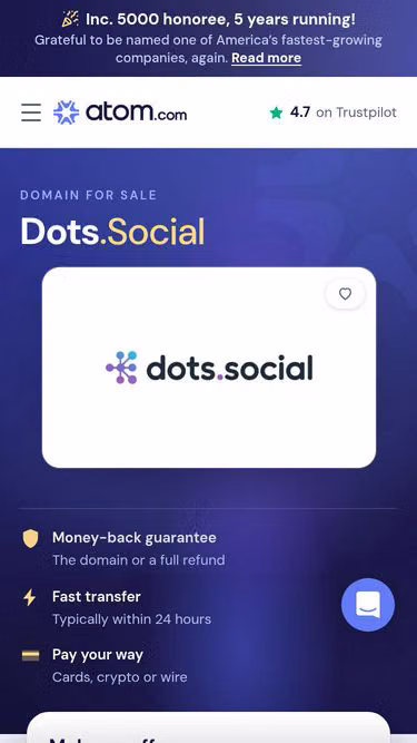 Screenshot of dots.social