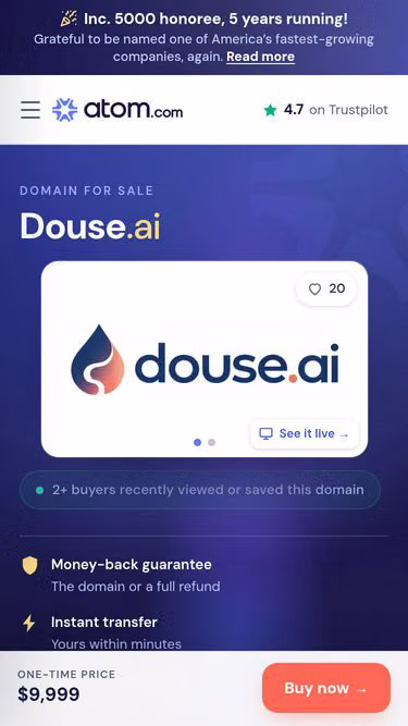 Screenshot of douse.ai