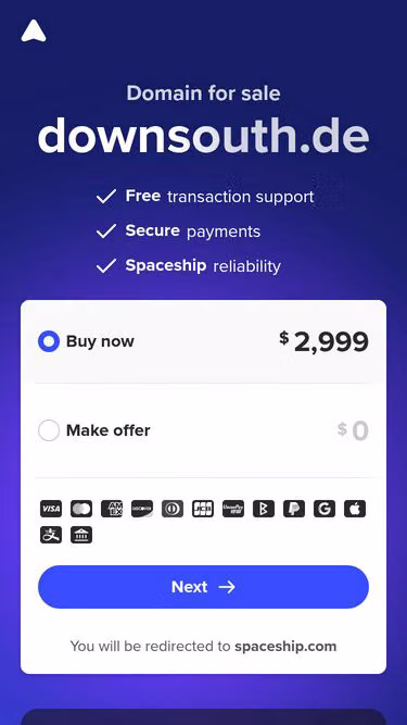 Screenshot of downsouth.de