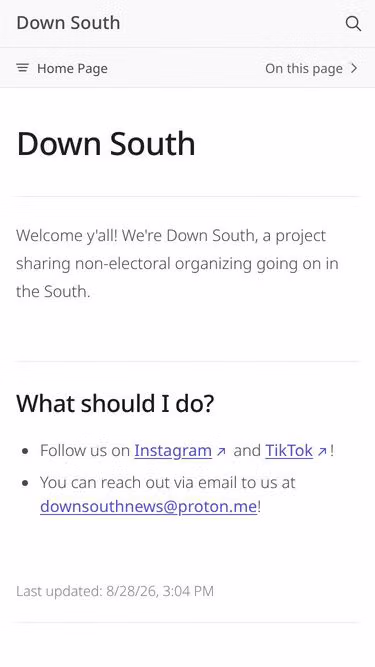 Screenshot of downsouth.news