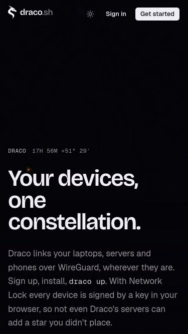 Screenshot of draco.sh