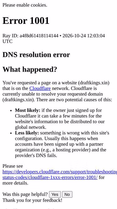 Screenshot of draftkings.xin