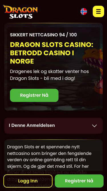Screenshot of dragonslots.no