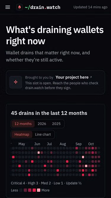 Screenshot of drains.watch