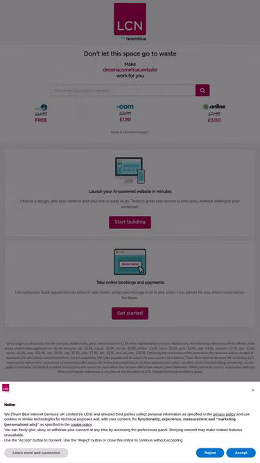 Screenshot of dreamscometrue.website