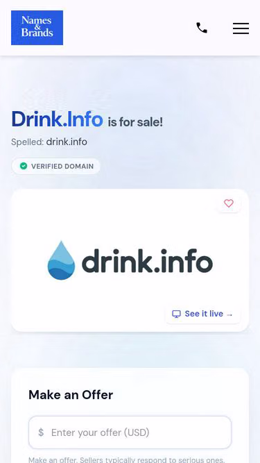 Screenshot of drink.info