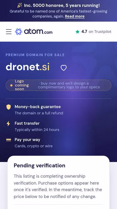 Screenshot of dronet.si