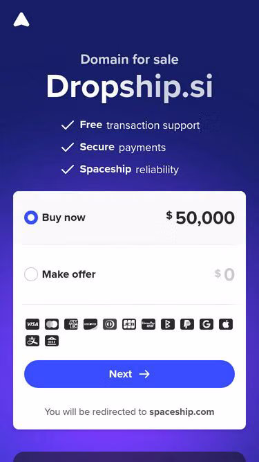 Screenshot of dropship.si