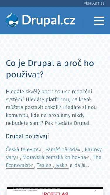 Screenshot of drupal.cz