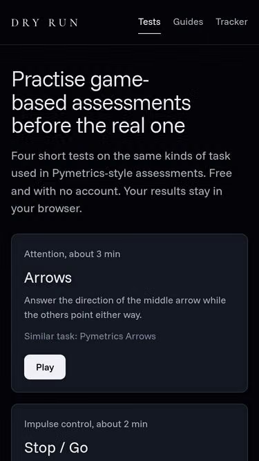 Screenshot of dryrun.it
