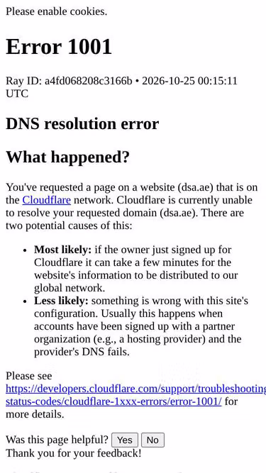 Screenshot of dsa.ae