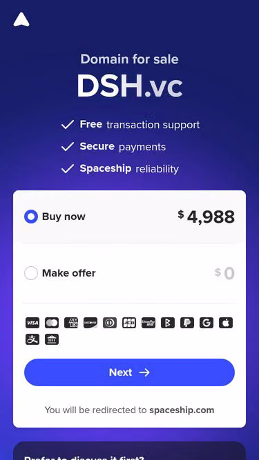 Screenshot of dsh.vc