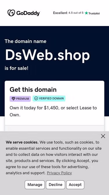 Screenshot of dsweb.shop