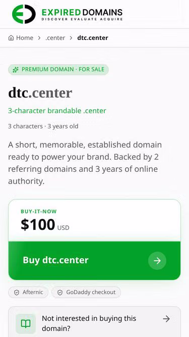 Screenshot of dtc.center