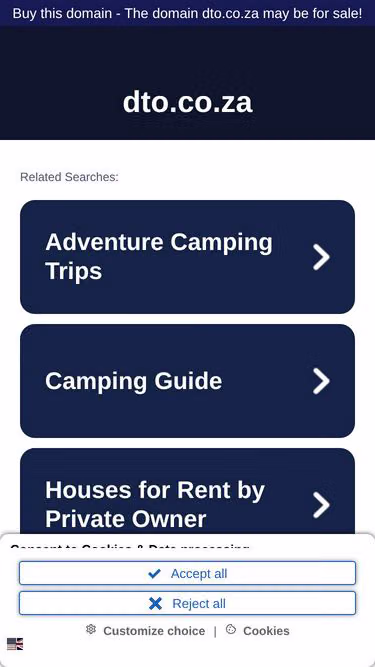 Screenshot of dto.co.za