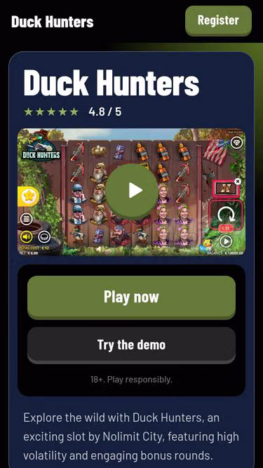 Screenshot of duckhunters.mom