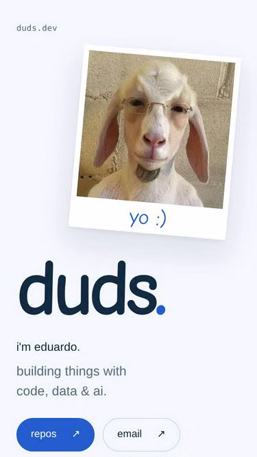 Screenshot of duds.dev