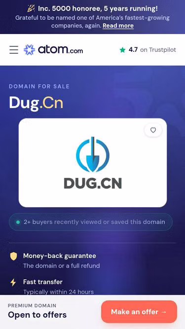 Screenshot of dug.cn