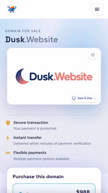 Screenshot of dusk.website
