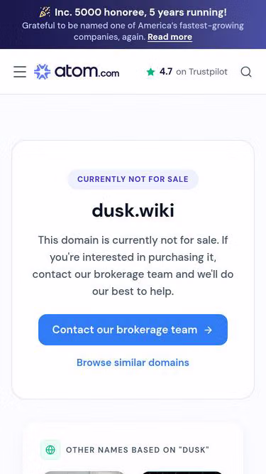 Screenshot of dusk.wiki