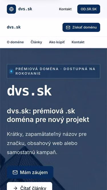 Screenshot of dvs.sk
