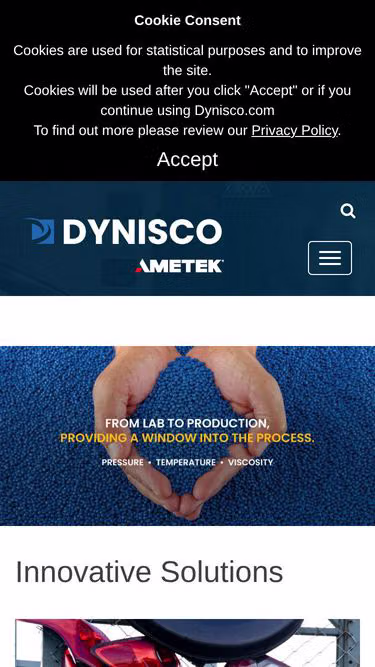 Screenshot of dynisco.com