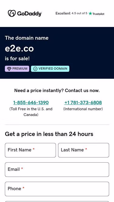 Screenshot of e2e.co