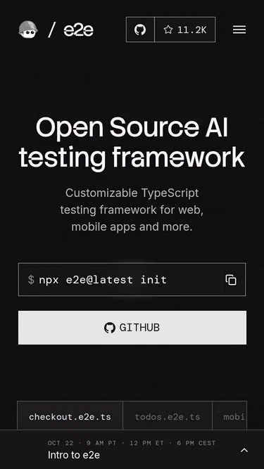 Screenshot of e2e.fast