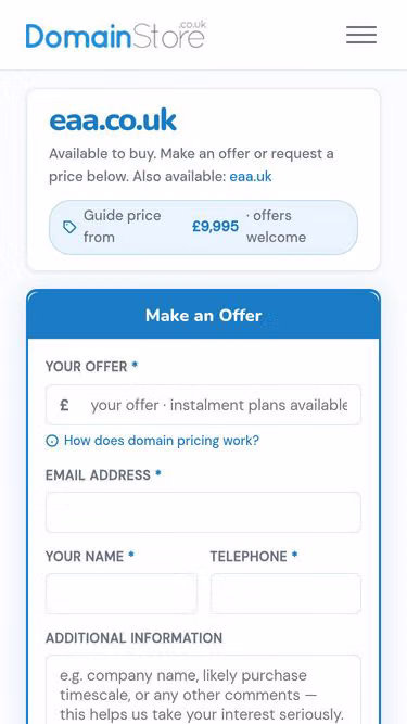 Screenshot of eaa.co.uk