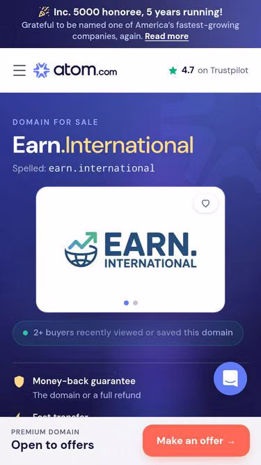 Screenshot of earn.international