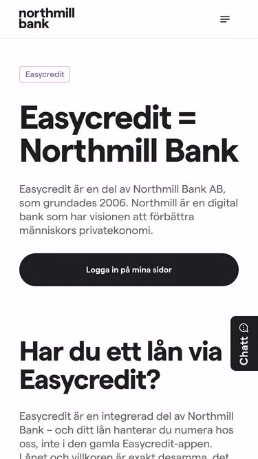 Screenshot of easycredit.se