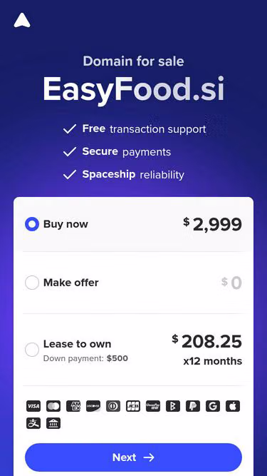 Screenshot of easyfood.si