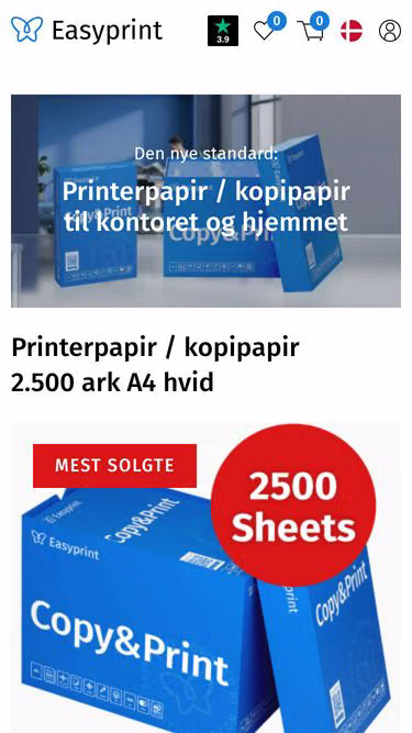 Screenshot of easyprint.dk