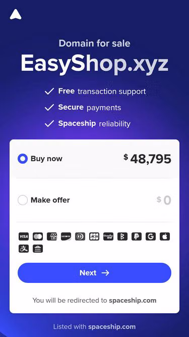 Screenshot of easyshop.xyz