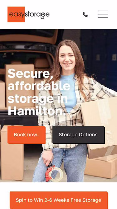 Screenshot of easystorage.co.nz