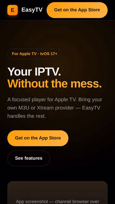 Screenshot of easytv.us