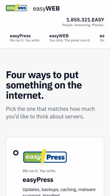 Screenshot of easyweb.ca