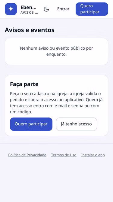 Screenshot of ebenezer.app.br