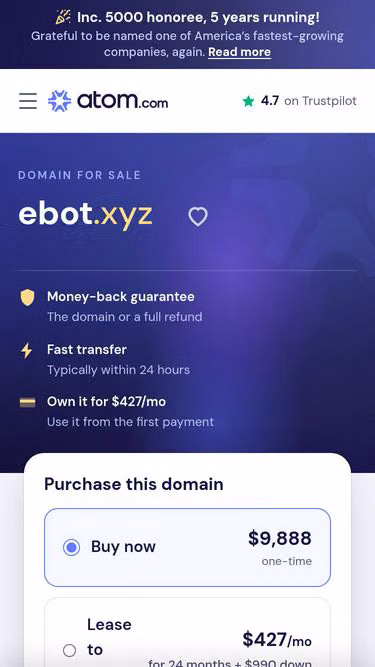 Screenshot of ebot.xyz