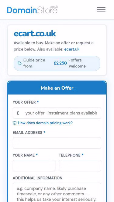 Screenshot of ecart.co.uk