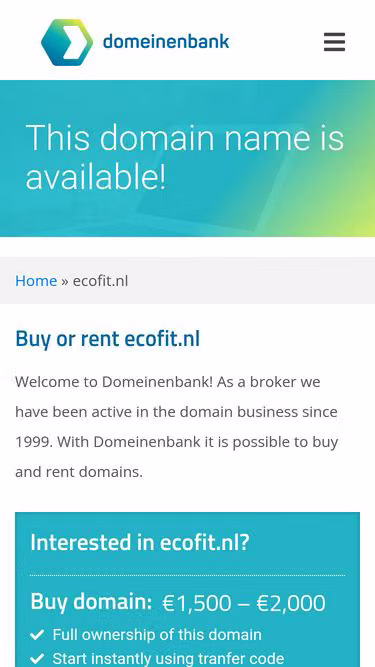 Screenshot of ecofit.nl