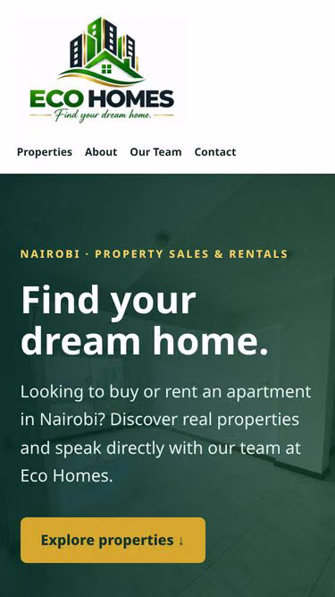 Screenshot of ecohomes.co.ke