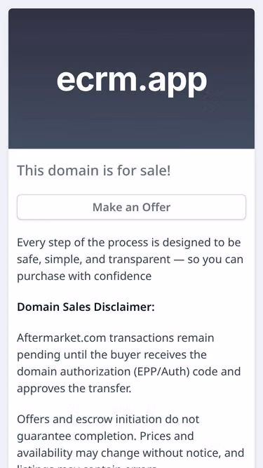 Screenshot of ecrm.app