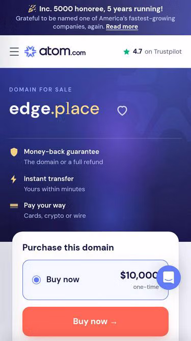 Screenshot of edge.place