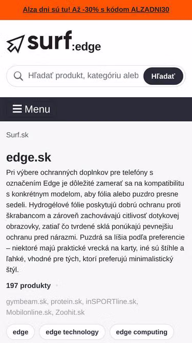 Screenshot of edge.sk