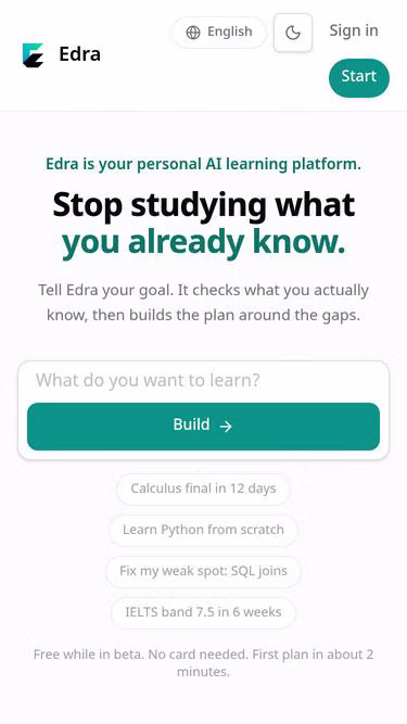 Screenshot of edra.study