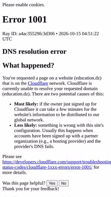 Screenshot of education.dz