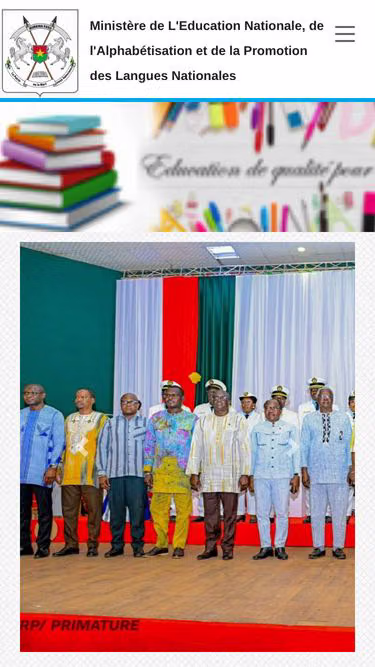 Screenshot of education.gov.bf