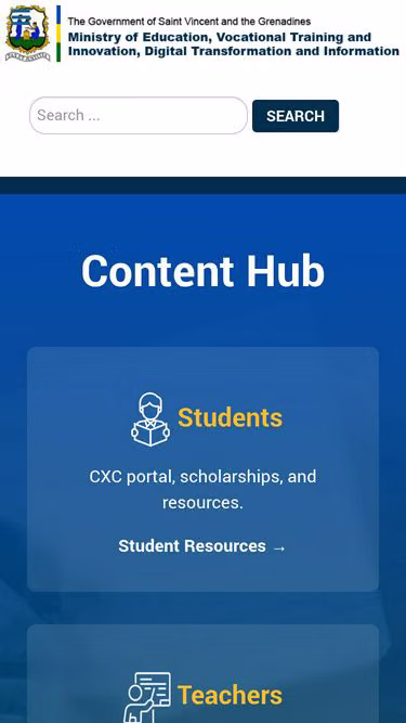 Screenshot of education.gov.vc